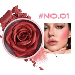 3D - Компактні рум'яна для обличчя у формі троянди Rose Powder Blush (Відтінок №01 — Червона троянда / Насичений бордово-рожевий)