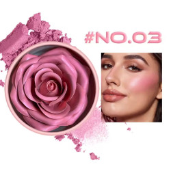 3D - Компактні рум'яна для обличчя у формі троянди Rose Powder Blush (Відтінок №03 — Ніжна припорошена троянда / Попільний рожевий)