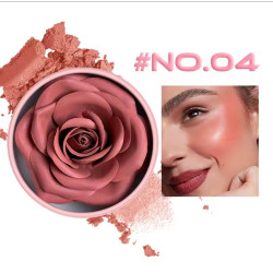 3D - Компактні рум'яна для обличчя у формі троянди Rose Powder Blush (Відтінок №04 — Ніжний персиково-бежевий / Теплий нюд)